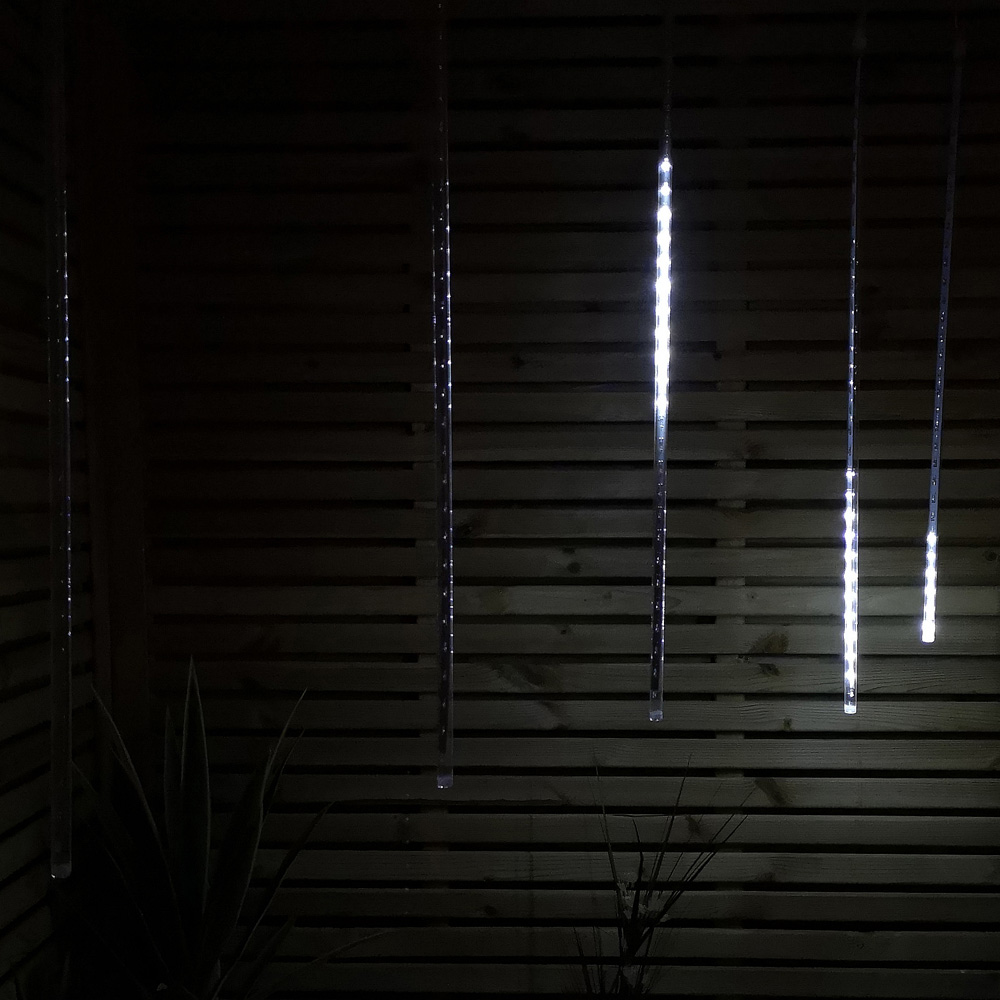 Premier 450 Cool White LED Snowing Shower Icicle Light 10.5m 15 Pack Image 3
