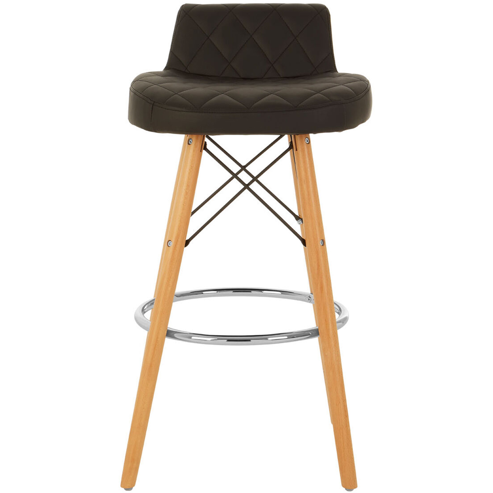 Premier Housewares Stockholm Black Leather Effect Seat Bar Stool Image 2