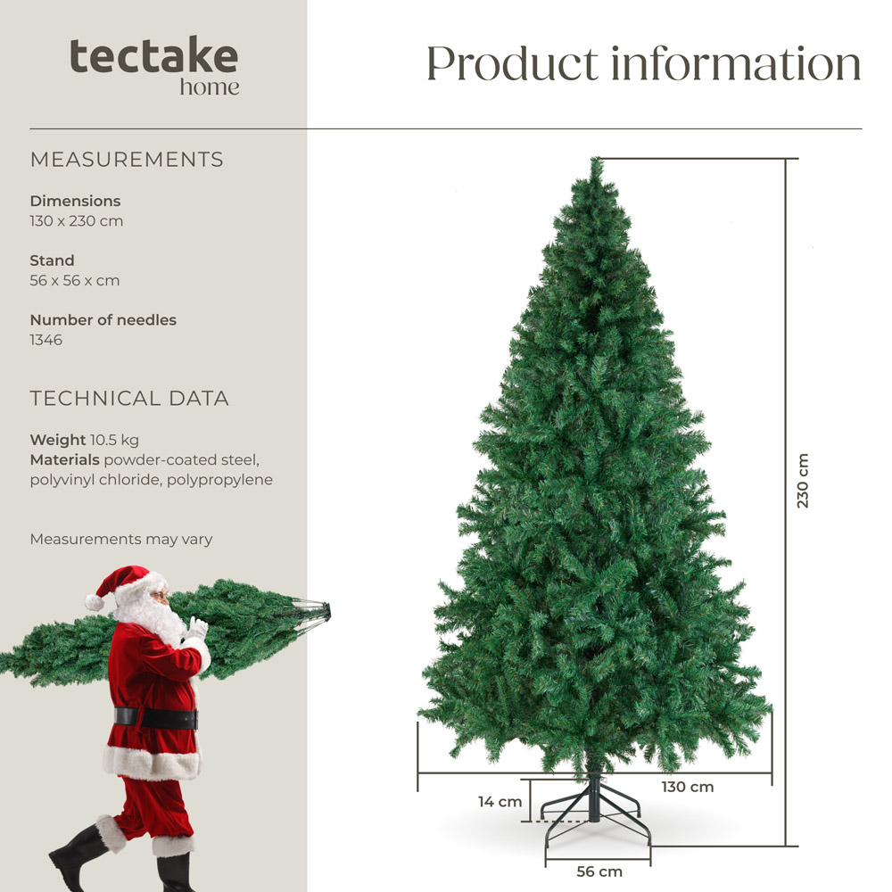 tectake Dasher Dense Needle Green Artificial Christmas Tree 7.5ft Image 9