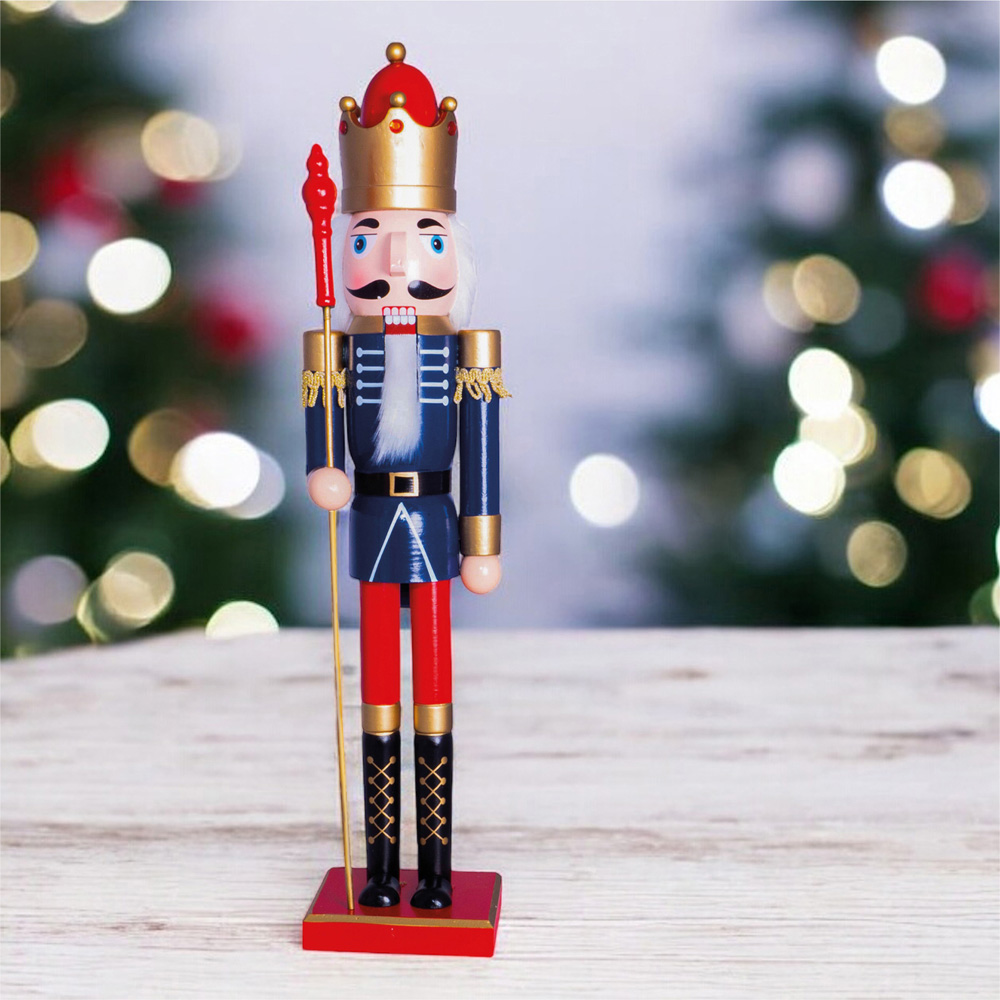 St Helens Blue Classic Wooden Nutcracker Soldier 60cm Image 2
