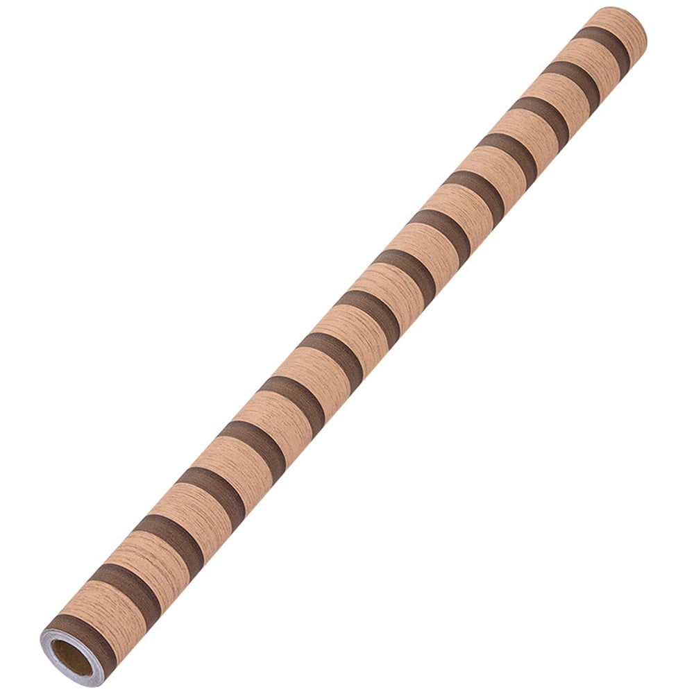 Living and Home 3D Wood Effect Orange Self Adhesive Textured PVC Wallpaper Image 2