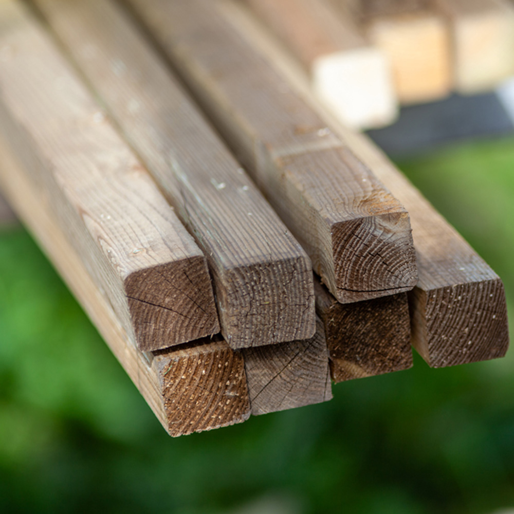 Inspirational Gifting Square and Pointed Wooden Tree Stake 1.5m x 32mm 10 Pack Image 2