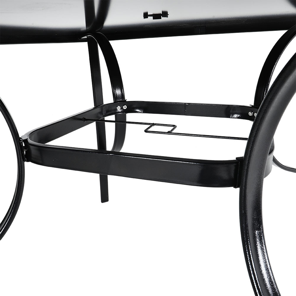 Living and Home Glass 4 Seater Square Garden Dining Table Image 3