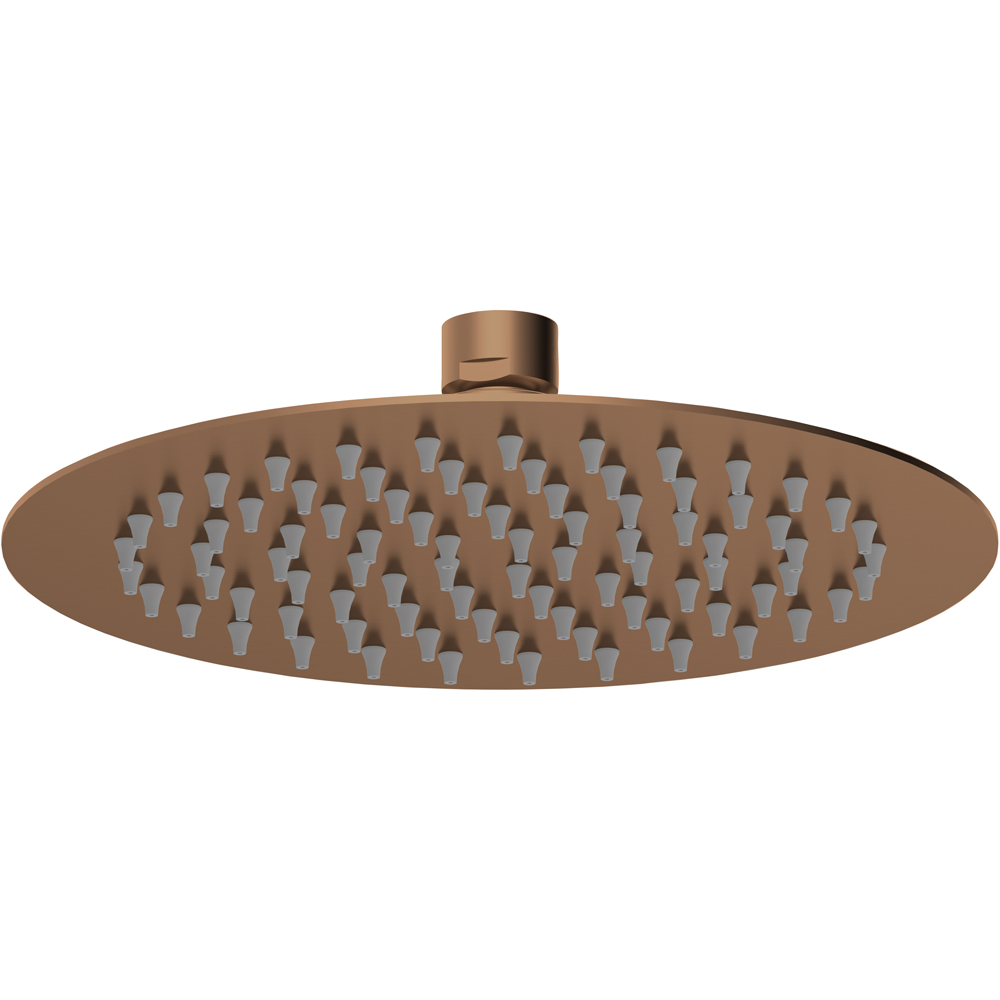 nuie Brushed Bronze Round Fixed Shower Head 200mm Image 1
