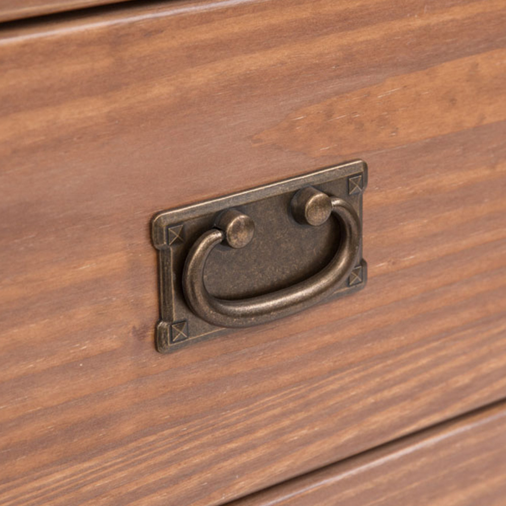 Cabinet Bits Tirolo 6 Drawer Brown Brass Drop Handle Chest of Drawers Image 6