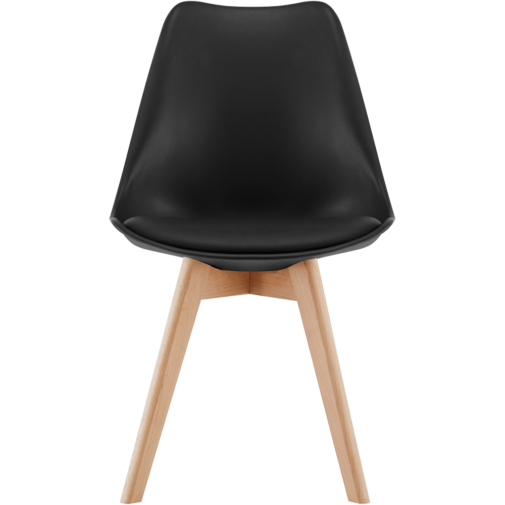 Comfy Living 4 Seater Rectangular Dining Set White and Black Image 5