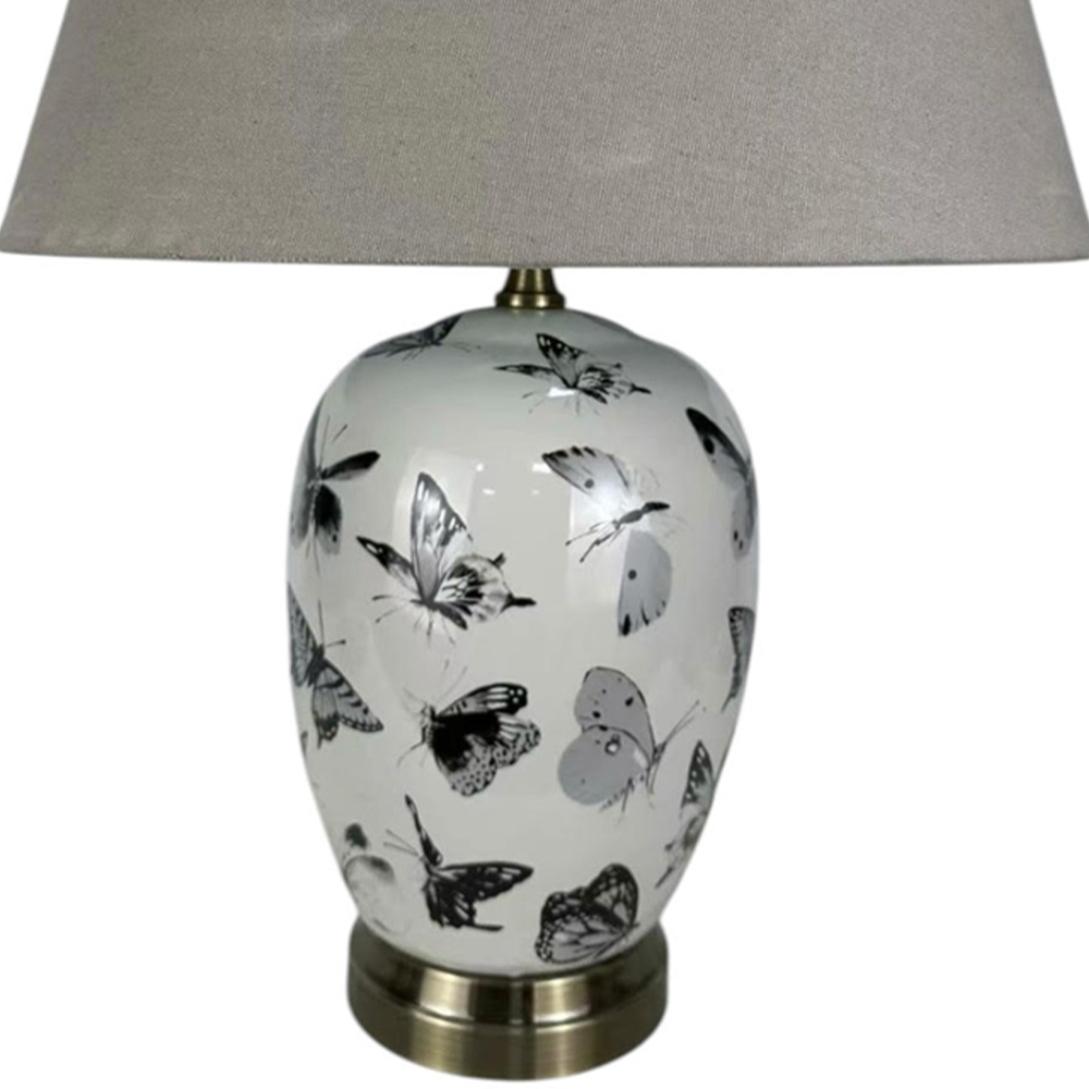 Acacia Home Butterfly Pattern Ceramic Table Lamp with Shade 41cm Image 3