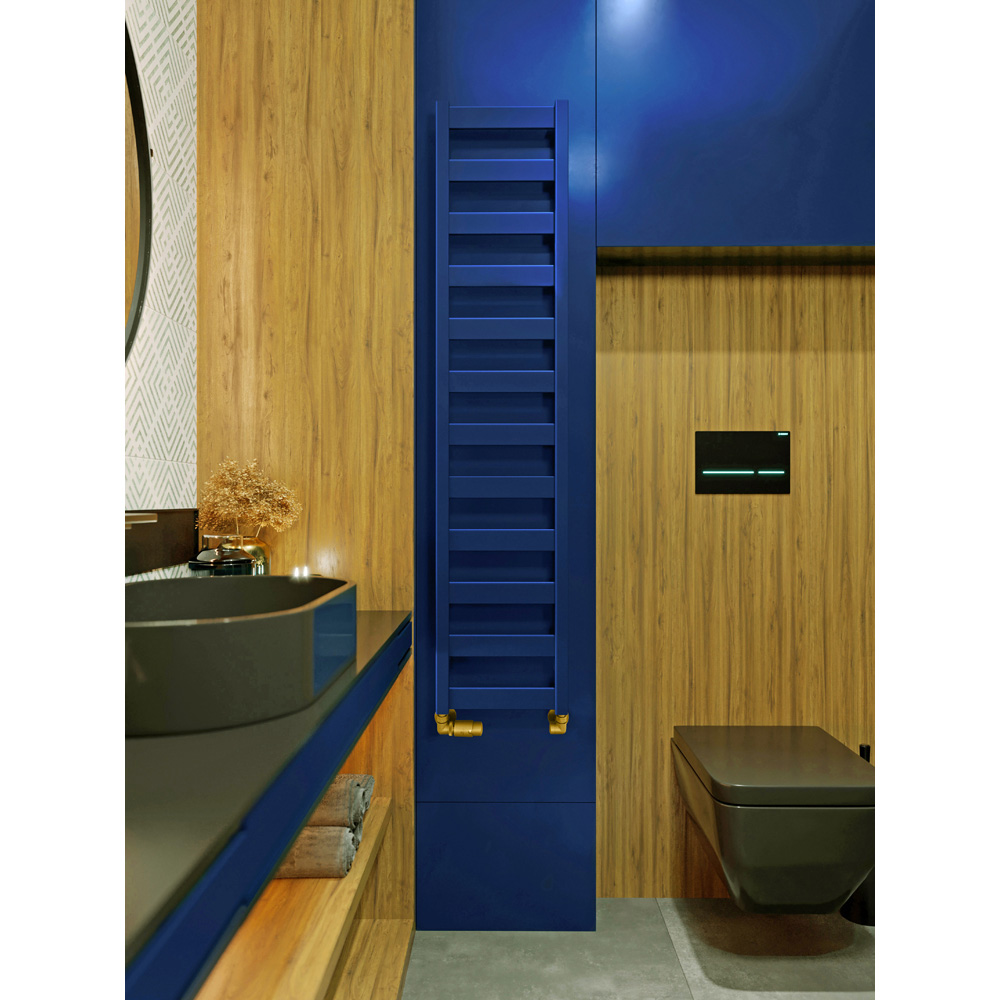 Terma Vivo Denim Blue Heated Towel Rail 1215 BTU 1390 x 300mm Image 6