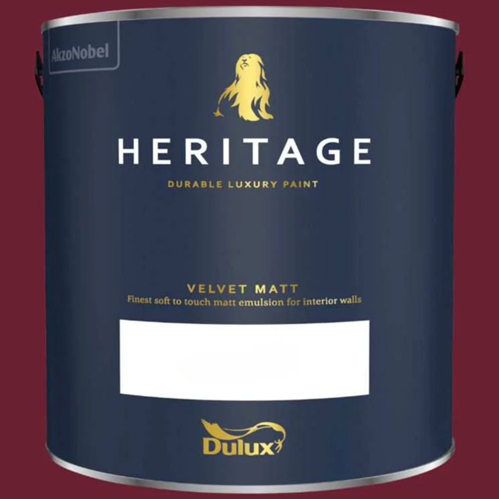 Dulux Heritage Walls and Ceilings Florentine Red Velvet Matt Emulsion Paint 2.5L Image 2