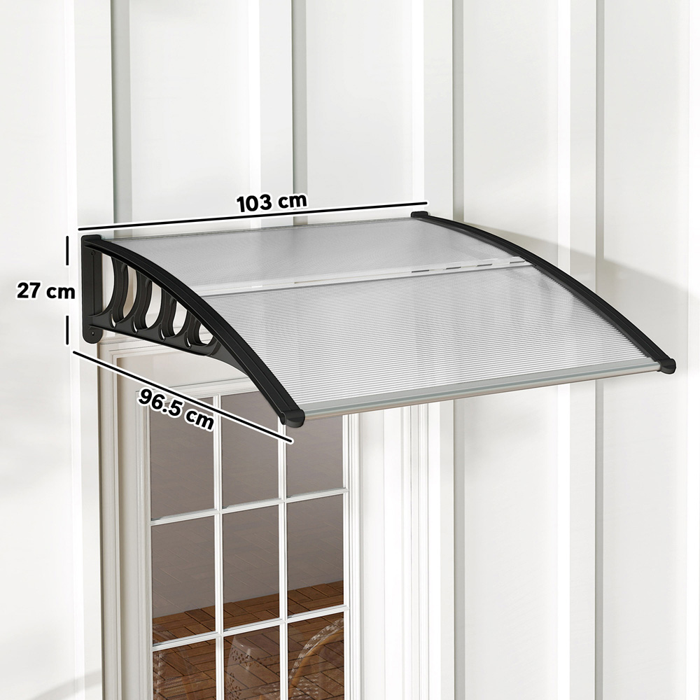 Outsunny Clear Window and Door Canopy Awning 1.03 x 0.965m Image 9