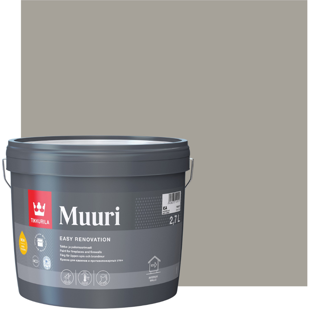Tikkurila Muuri K487 Fireplace and Fire Surround Heat-Resistant Matt Paint 3L Image 4