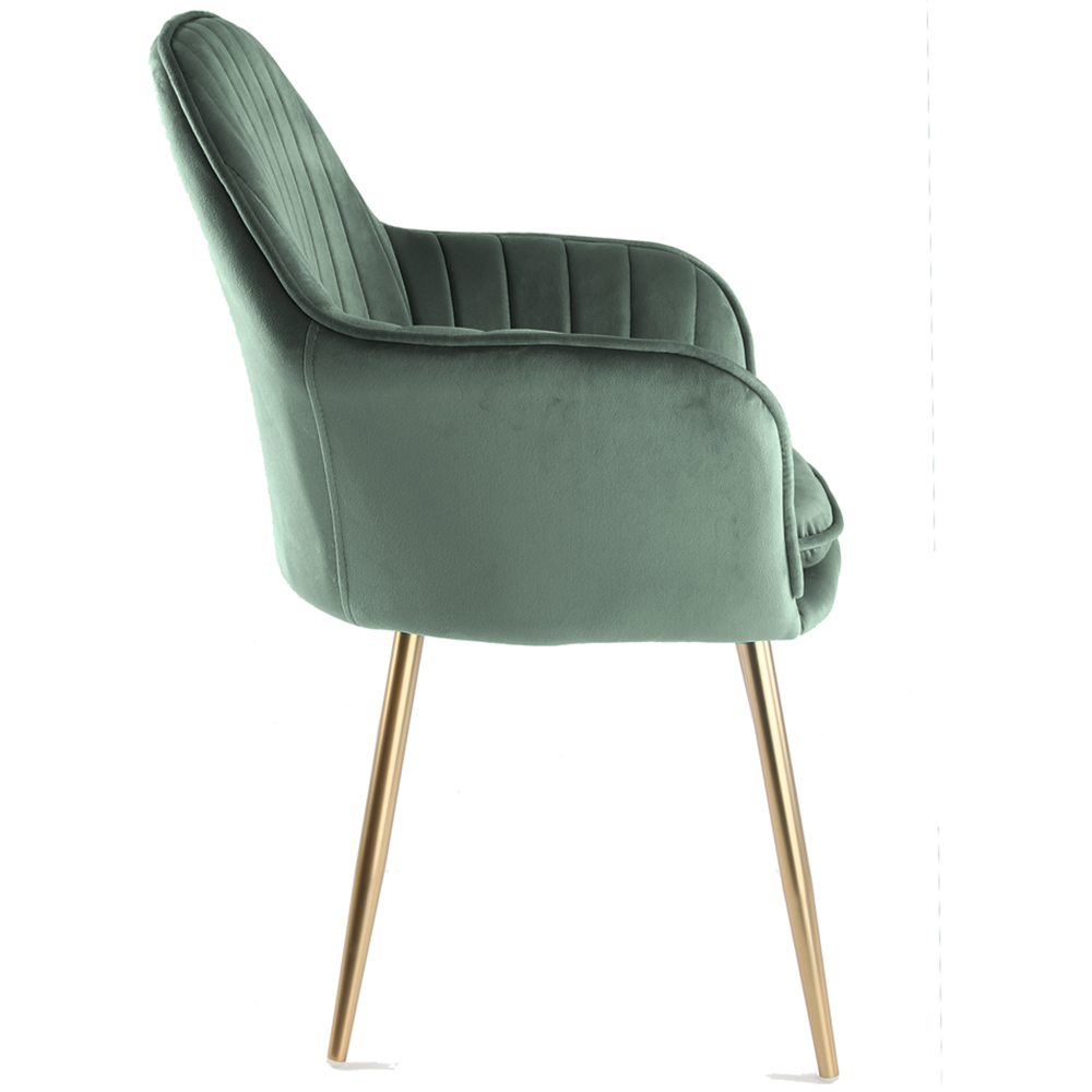 Home Garden Direct Dark Green Muse Accent Chair with Golden Legs Set of 2 Image 4