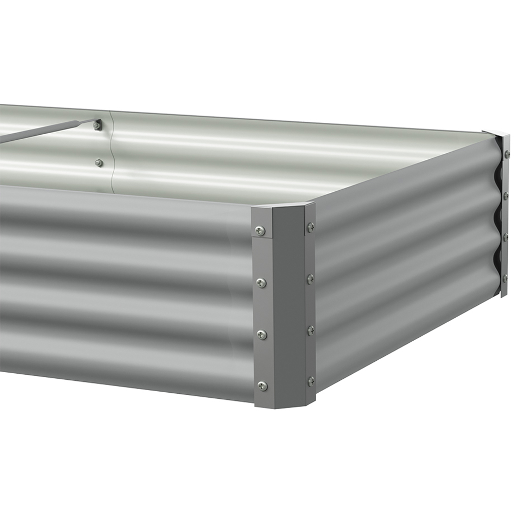 Living and Home Grey Large Rectangular Galvanised Steel Raised Garden Bed 180 x 90cm Image 6