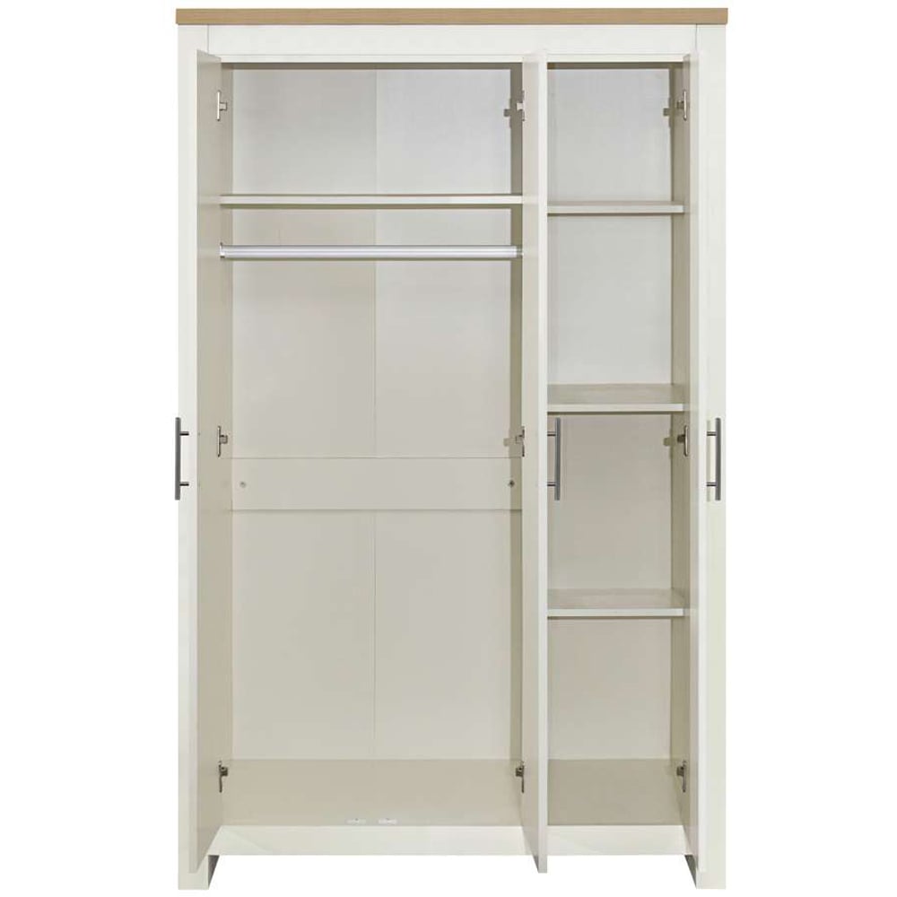Birlea Highgate 3 Door Cream and Oak Mirrored Wardrobe Image 4