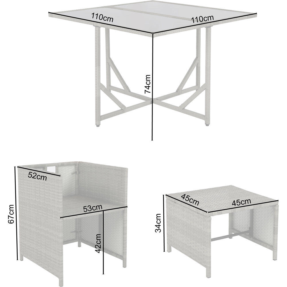 Home Garden Direct Athena 8 Seater Cube Dining Set Grey Image 7