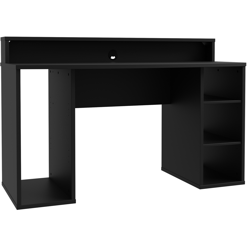 Florence Tezaur 4 Shelf Black LED Gaming Desk Image 4