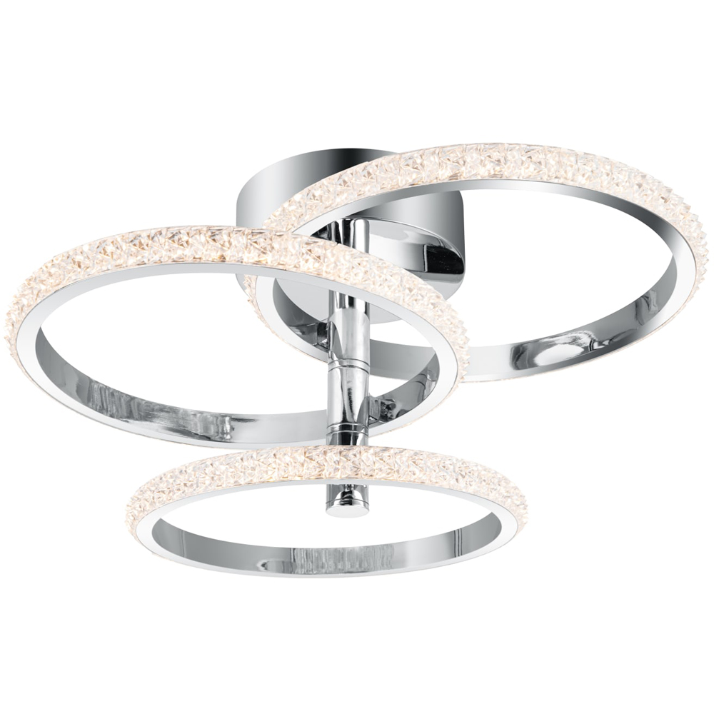 Cosylyte Cowen 3 Ring Chrome Beaded LED Ceiling Light Image 3