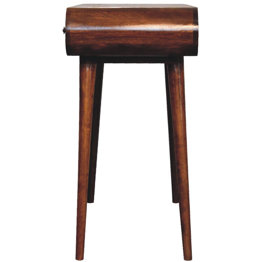 Artisan Furniture Chestnut 2 Drawer Solid Wood Dressing Table with Mirror and Nordic Legs Image 5