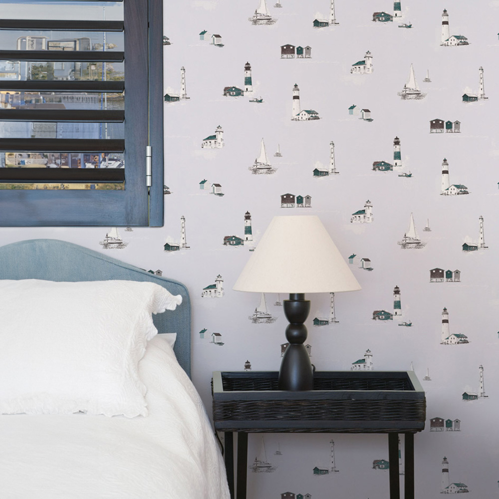Galerie Deauville 2 Whimsical Motifs Green and Grey Wallpaper Image 3