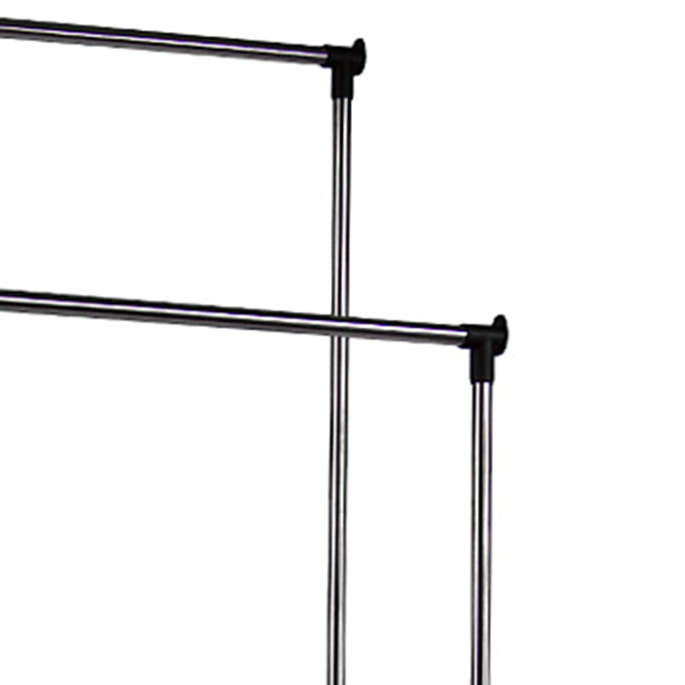 Home Vida Chrome Black Double Garment Rack Image 4