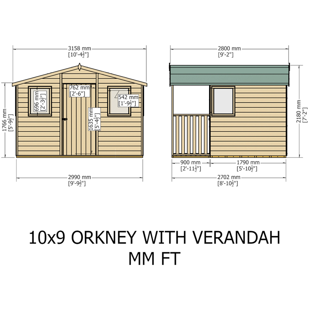 Shire Orkney 10 x 9ft Shiplap Apex Garden Shed Image 6