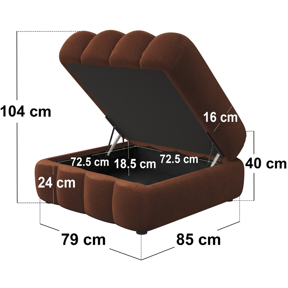 SOLACE+CO Halle Burnt Orange Storage Footstool Image 6