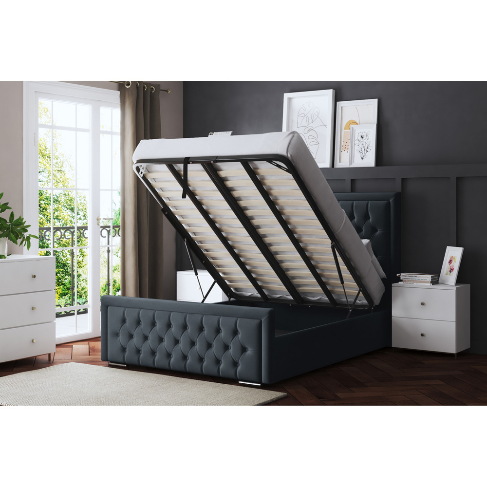 DS Living Allegra Super King Steel Upholstered Ottoman Bed with Headboard Image 5