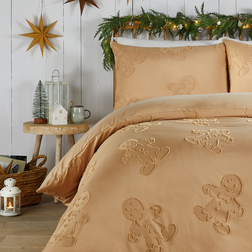 Duvet Day King Size Gingerbread Tufted Soft Touch Reversible Duvet Set Image 3