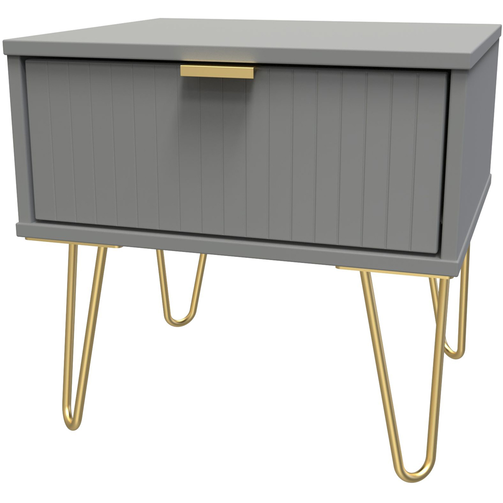 Crowndale Single Drawer Dusk Grey Bedside Table Image 2