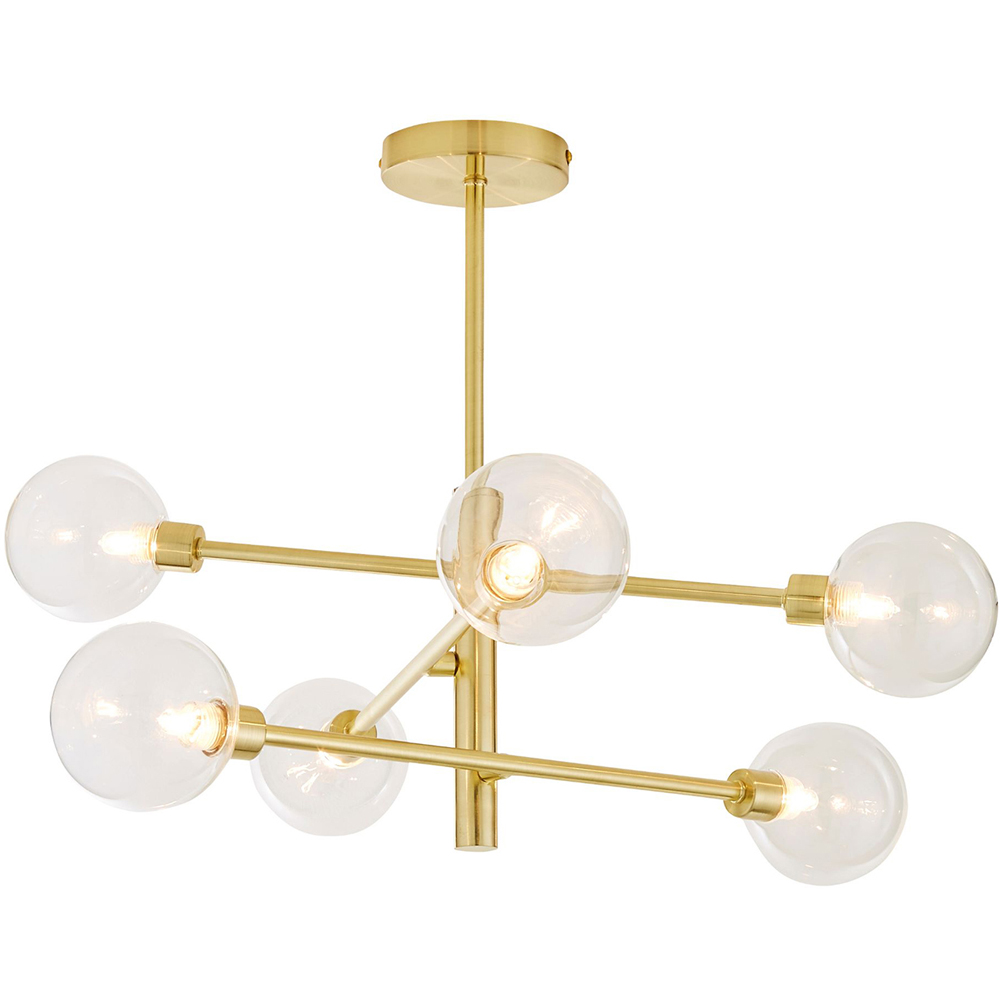 Inlight Sola 6 Light Semi Flush Black Ceiling Light Image 3