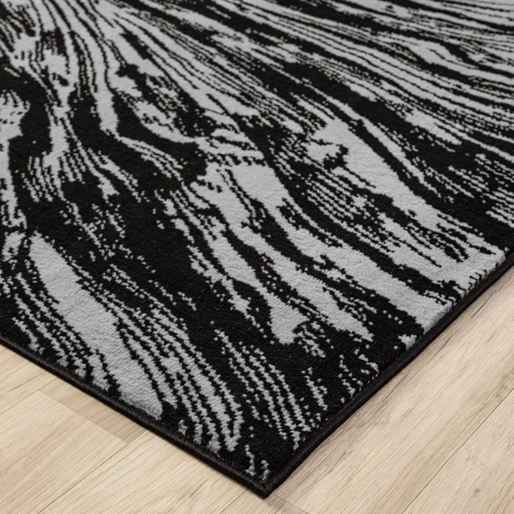 Desire Rugs Obsidian Grey Whirlpool Rug 60 x 220cm Image 3