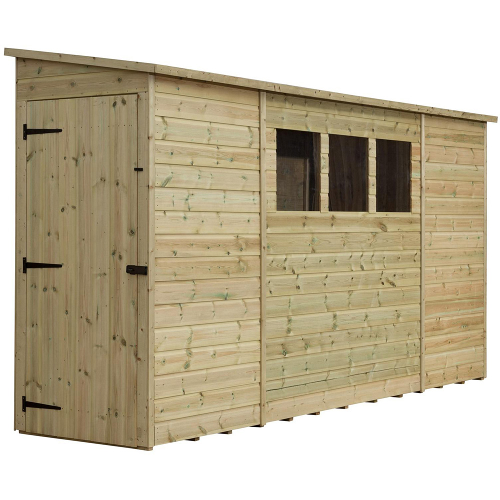 Empire Sheds 2800 12 x 3ft Tongue and Groove Wooden Pent Garden Shed Image 1