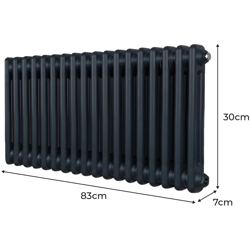 Monster Shop 1975 BTU Anthracite Grey Traditional 2 Column Radiator 300 x 832mm Image 6