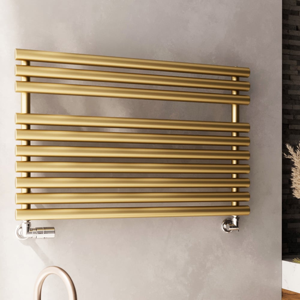 Terma Rolo Towel 2002BTU Brass Heated Towel Rail 590 x 900mm Image 2