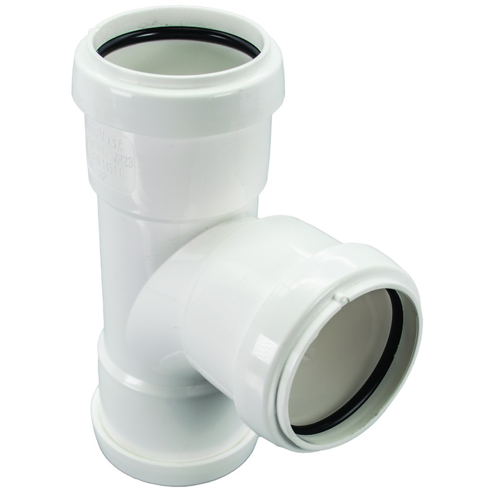 FloPlast White Push Fit Waste Tee 40mm Image 3