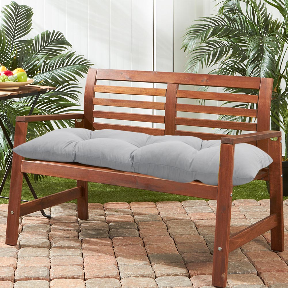 Living and Home Light Grey Cotton Garden Chair Cushion 40 x 120cm Image 6