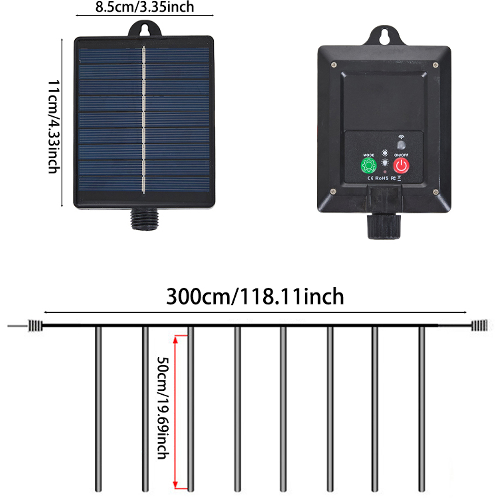 Solar-Powered Meteor Shower String Lights with Remote Control Image 6