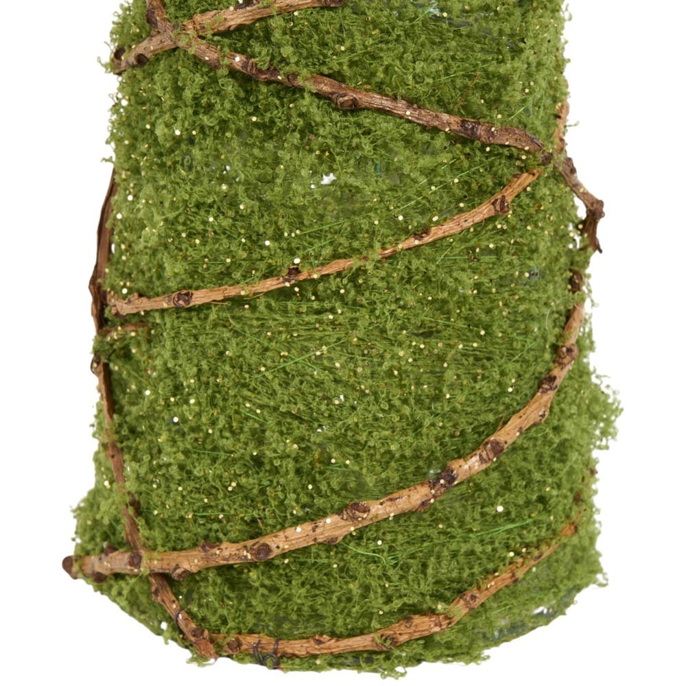Mossy Glitter Cone Standing Decoration	 - Green Image 3