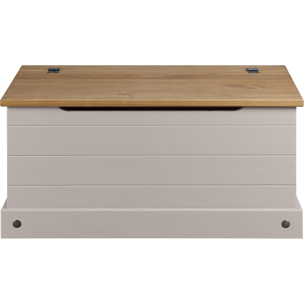 Mews Corona Grey Waxed Pine Mexican Style Storage Ottoman Image 4