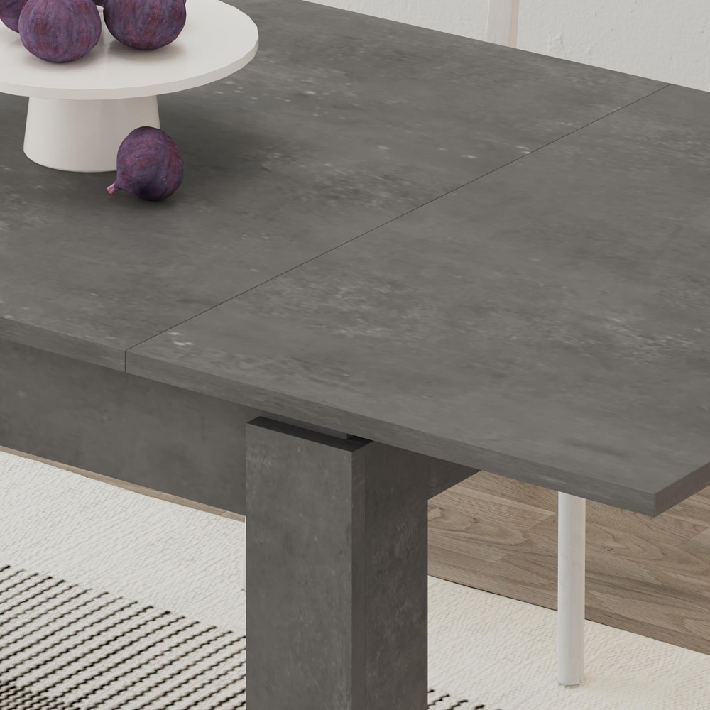 Decortie Tolmen 6 Seater Retro Grey Dining Table Image 3