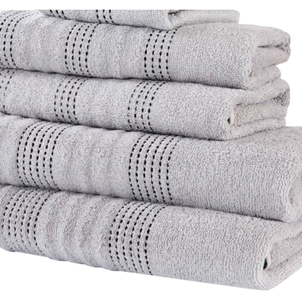 Rapport Home Spa Silver Pure Cotton Towel Bale Set of 6 Image 3