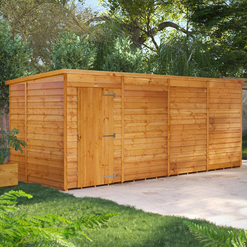 Power 16 x 6ft Overlap Pent Garden Shed Image 2