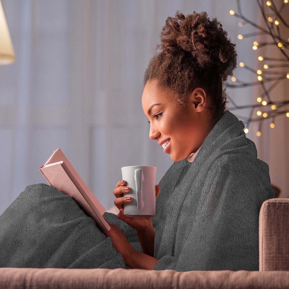 Air Pro Grey King Size Flannel Heated Electric Blanket with Controller Image 4