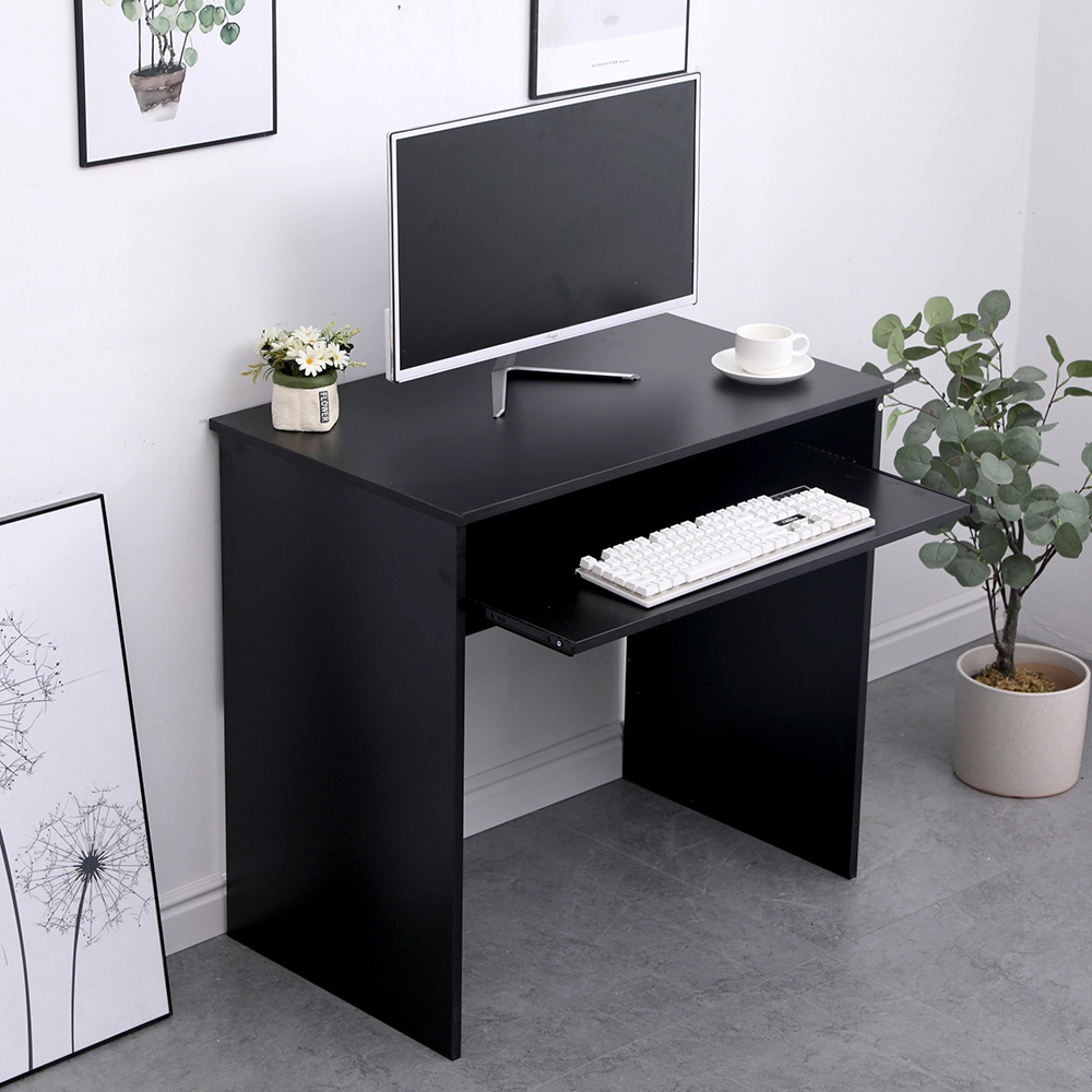 Home Source Newport Computer Desk with Sliding Keyboard Shelf Black Image 4