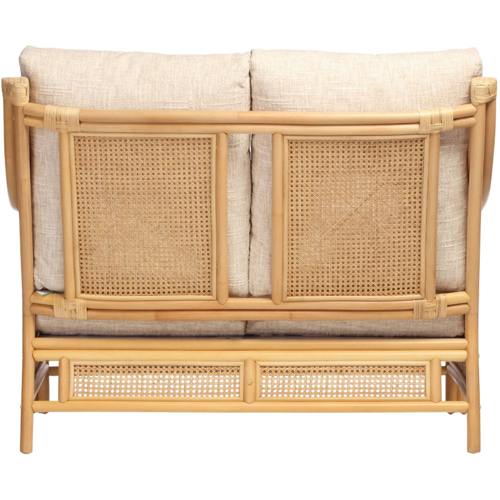 Desser Furniture Chester 2 Seater Natural Rattan Cotton Cream Sofa Image 5