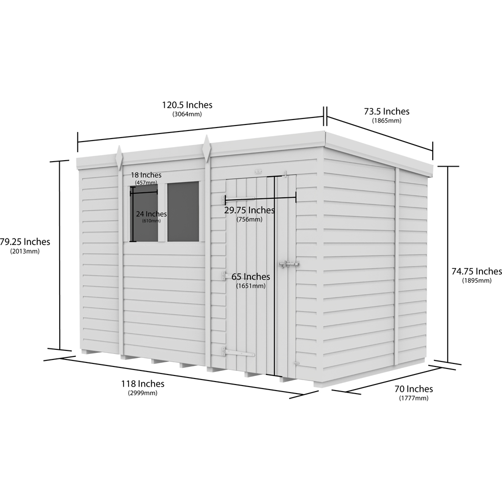 DIY Sheds 10 x 6ft Tongue and Groove Timber Pent Garden Shed Image 9