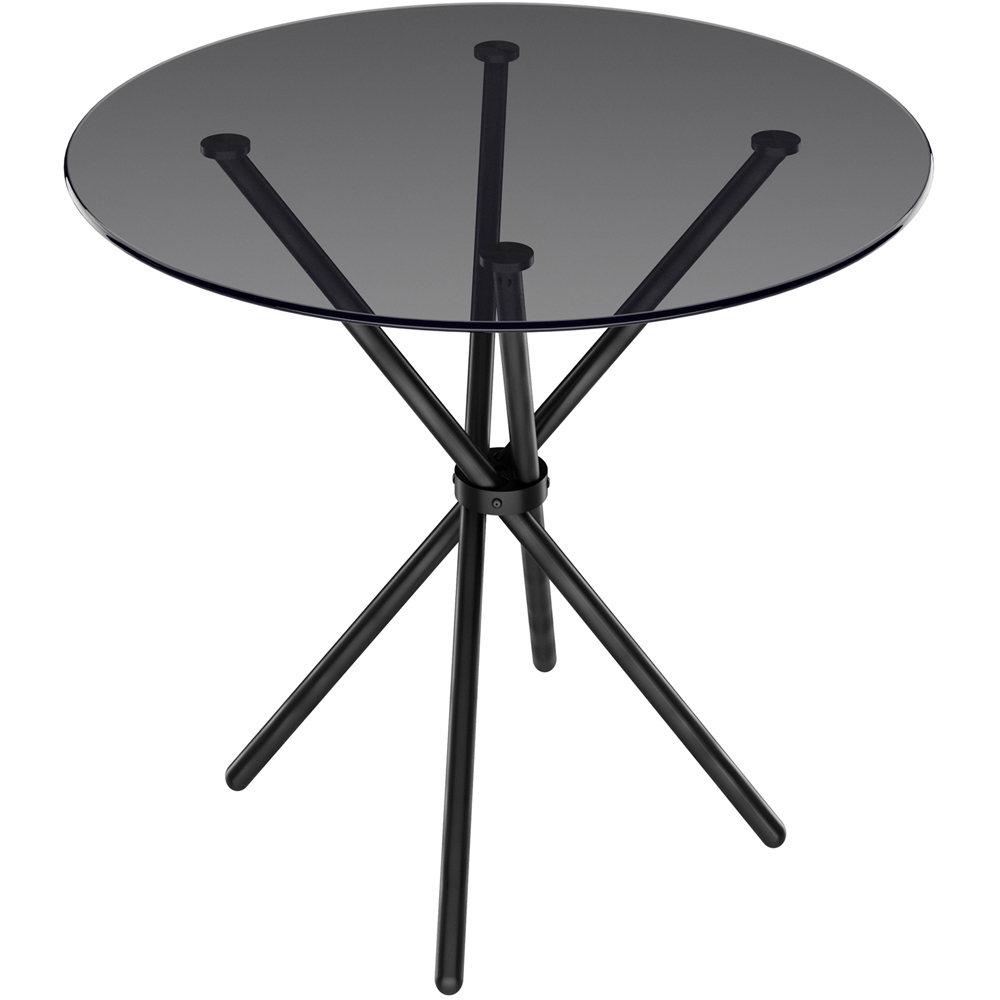 LPD Home Casa Smoked Top and Black Legs 4 Seater Dining Table Image 2