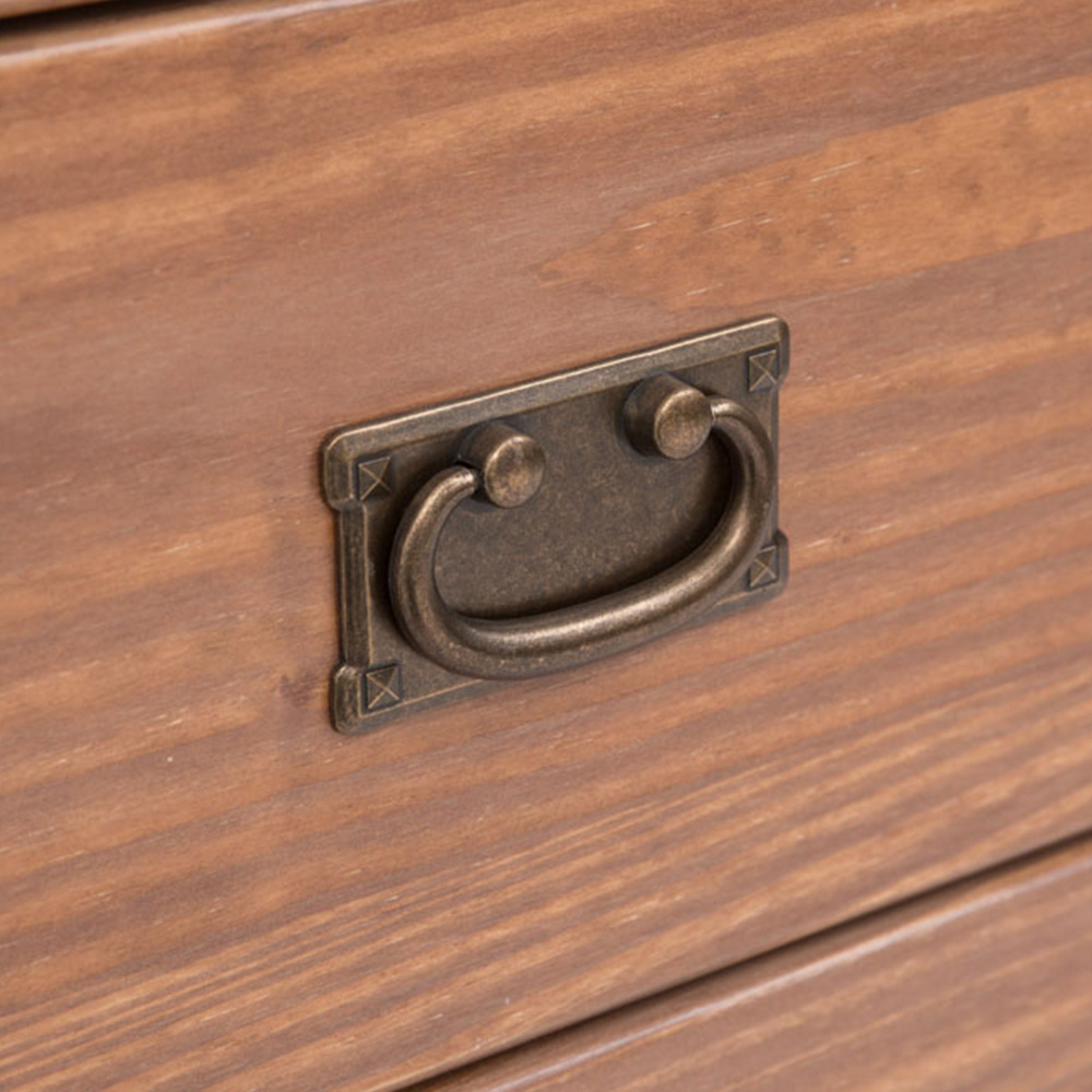 Cabinet Bits Padua 6 Drawer Brown Brass Drop Handle Chest of Drawers Image 6