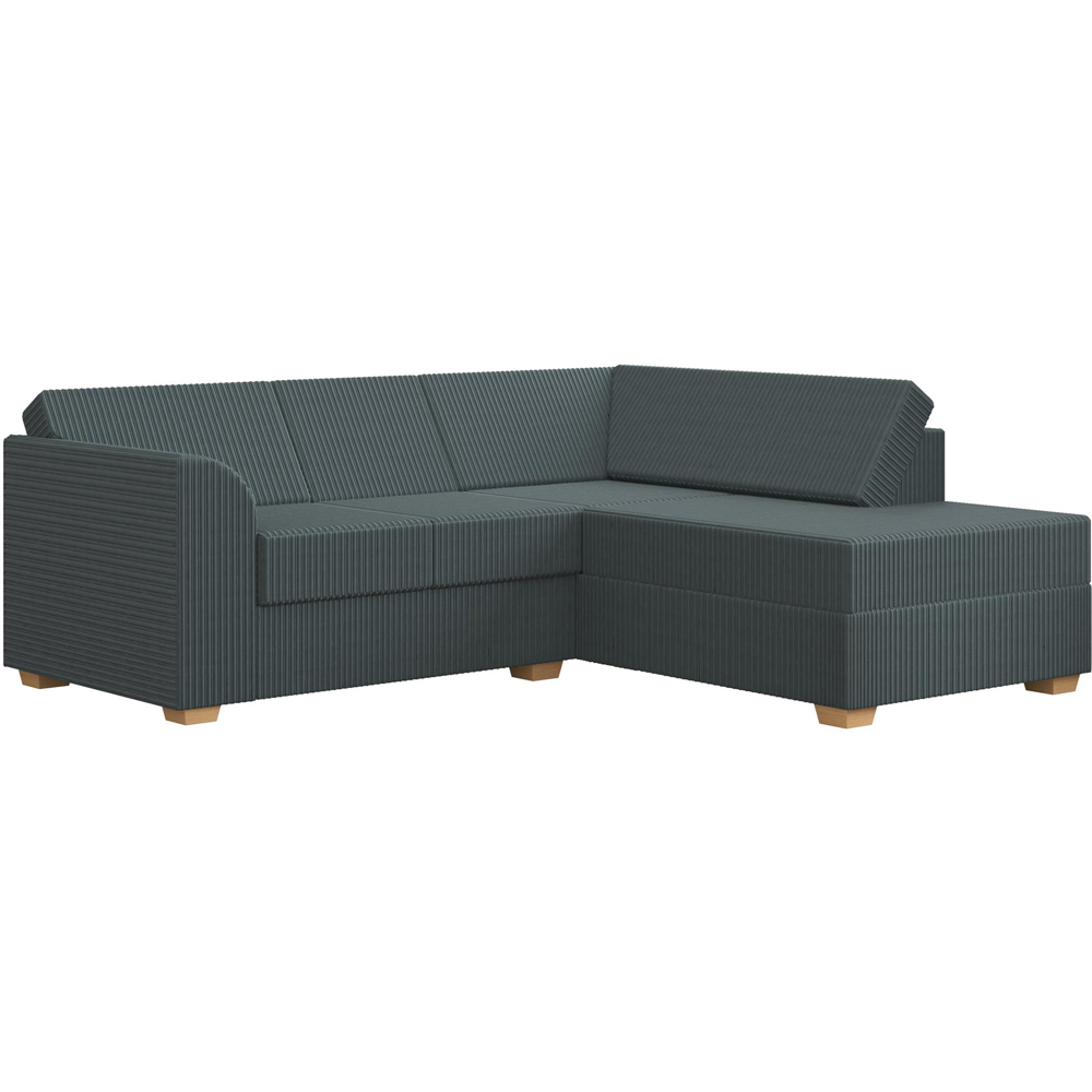 Modo 3 Seater Charcoal Jumbo Cord Right Hand Fixed Back L-Shape Corner Sofa Image 2