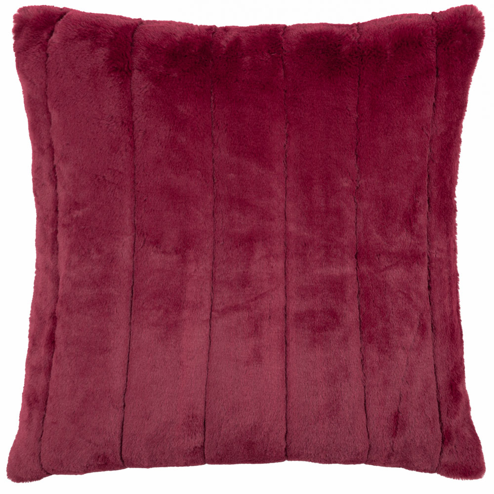 Paoletti Empress Ruby Faux Fur Cushion Image 1